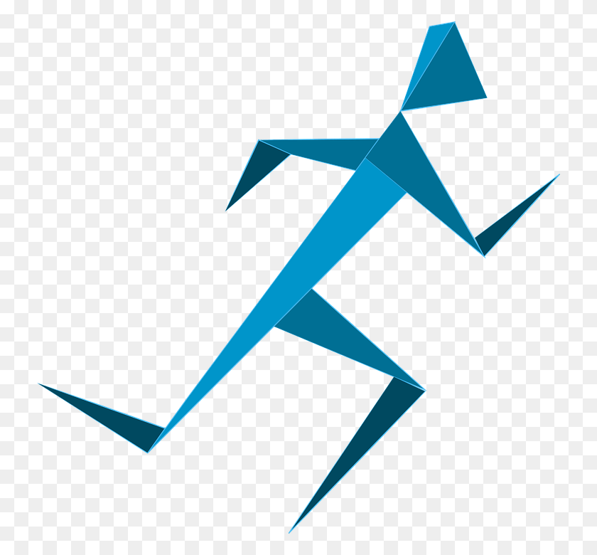 736x720 Running Man Blue Sport Triangle, Cross, Symbol, Star Symbol HD PNG Download