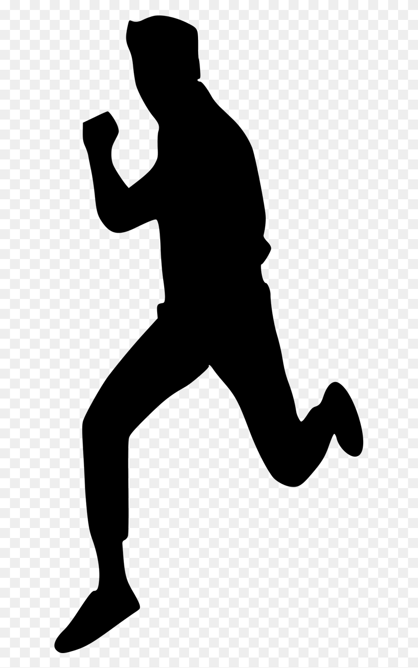 627x1281 Running Man Silhouette Running Man Silhouette, Gray, World Of Warcraft HD PNG Download
