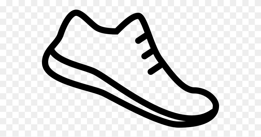 571x381 Running Shoe Icon Running Shoes Drawing Easy, Gray, World Of Warcraft HD PNG Download