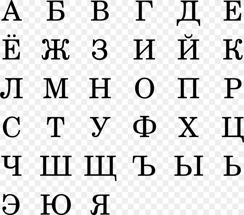 1918x1688 Russian Alphabet, Gray Sticker PNG