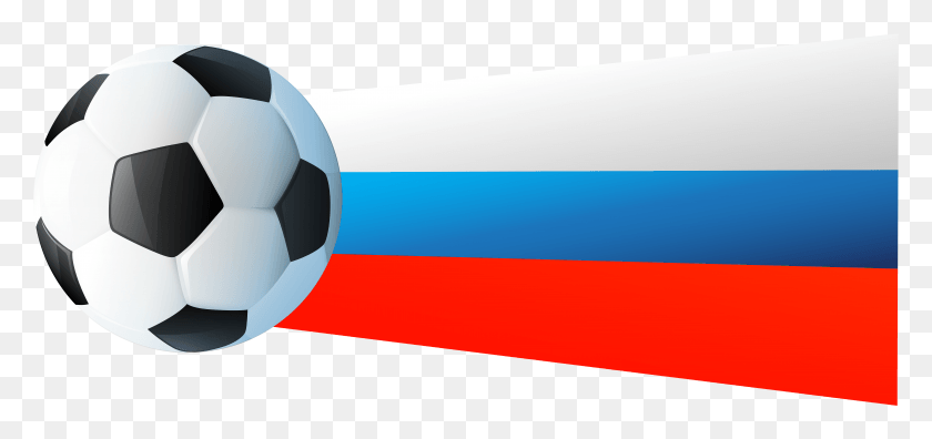 7843x3383 Russian Flag With Soccer Ball Clip Art Image 2018 World Cup, Ball, Soccer, Football HD PNG Download