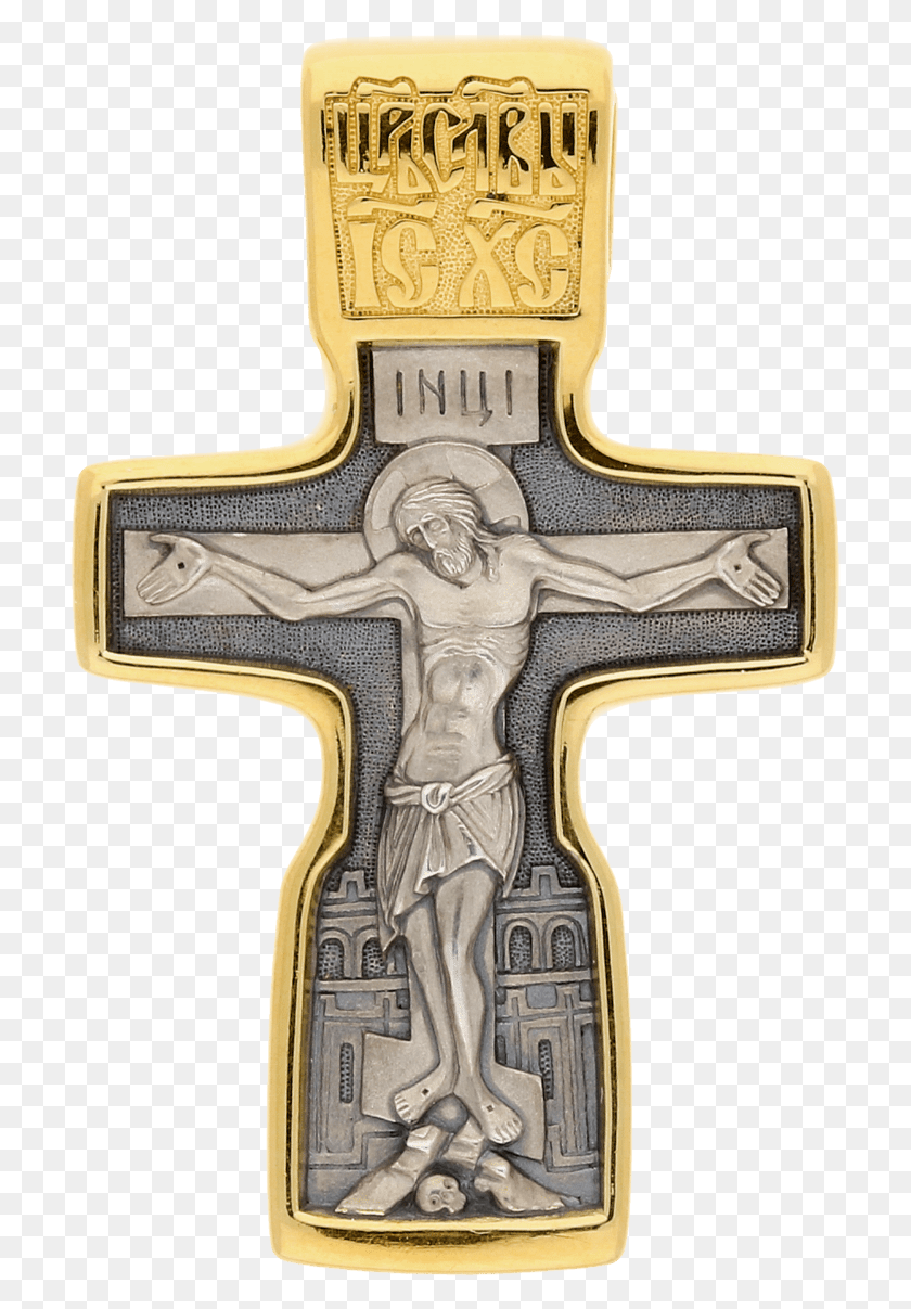 711x1147 Russian Orthodox Silver Cross Pendant Crucifixion Master Cross, Symbol, Crucifix HD PNG Download