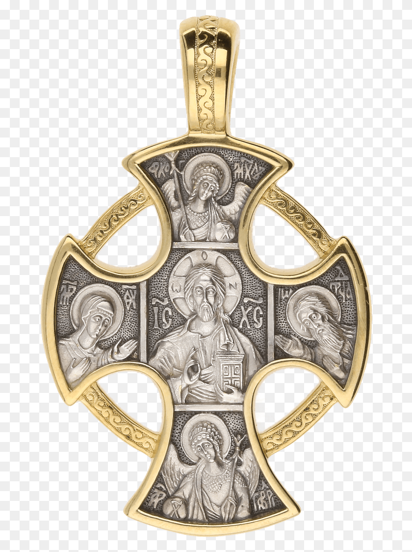 678x1064 Русский Православный Серебряный Крест Кулон Deisis Guardian Медальон, Бронза, Человек, Человек Hd Png Скачать