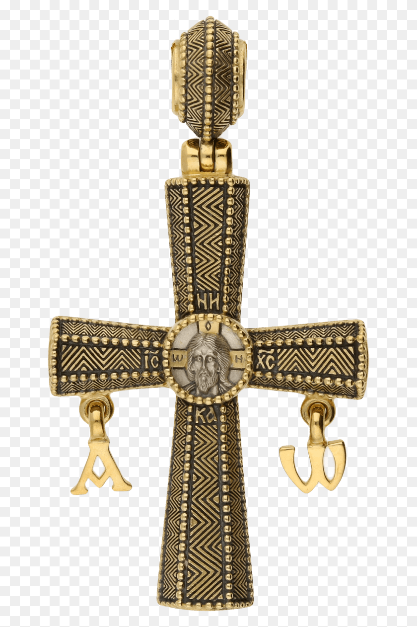 651x1202 Russian Orthodox Silver Cross Pendant Holy Face Of Alpha And Omega Cross, Symbol, Bronze, Treasure HD PNG Download