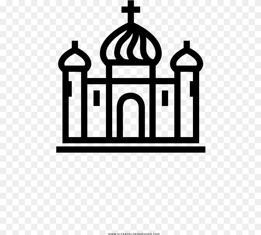 Russian Temple Coloring, Gray Clipart PNG