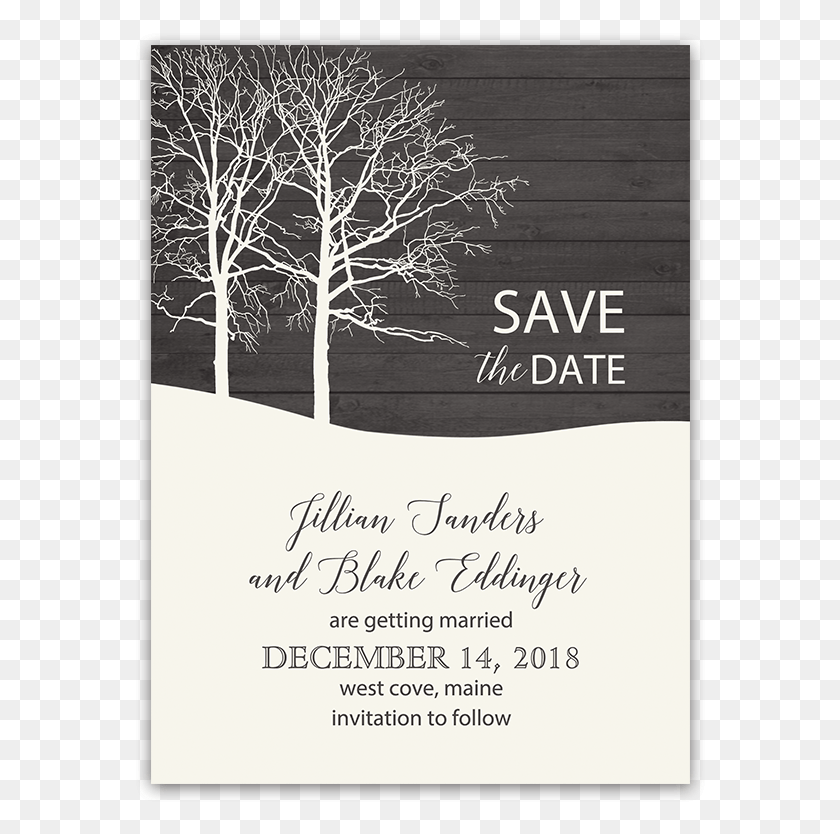574x774 Rustic Barn Wood Winter Wedding Card Oak, Advertisement, Poster, Flyer HD PNG Download