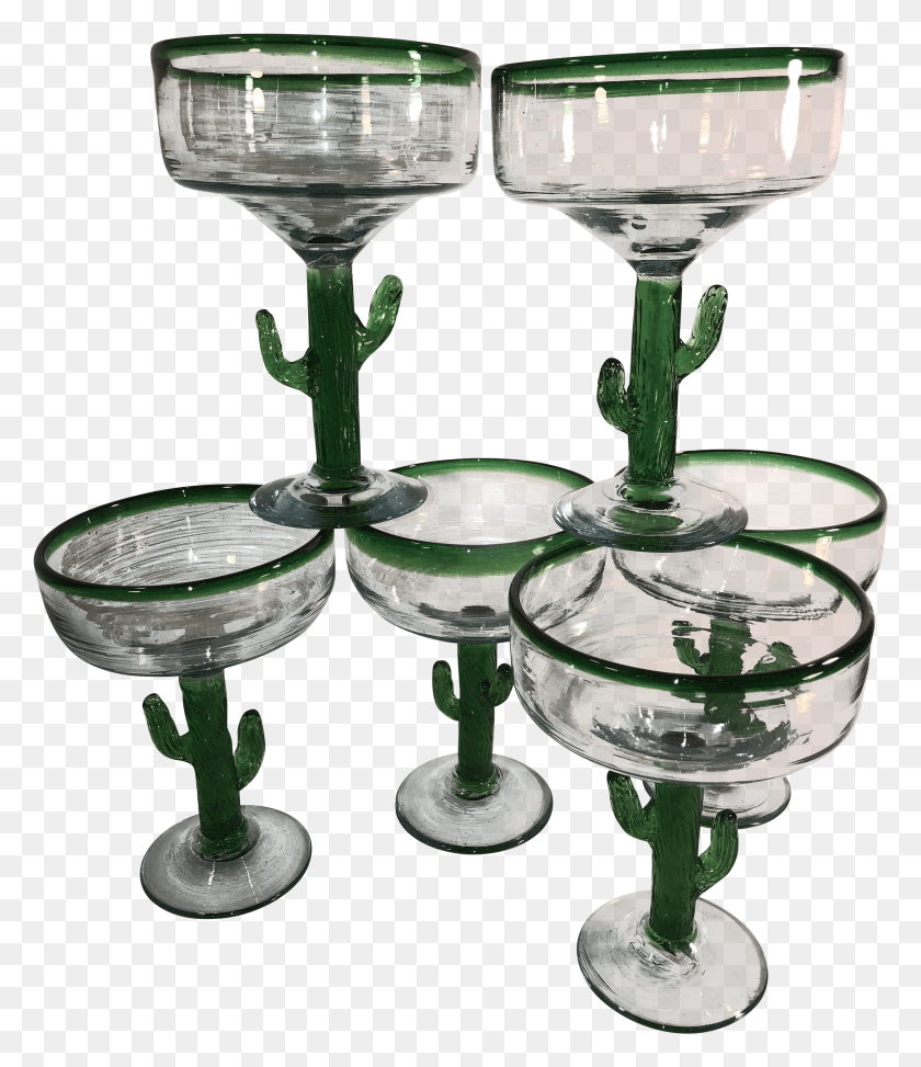 2948x3453 Rustic Mexican Margarita Hand Blown Glasses With Cactus Wine Glass HD PNG Download
