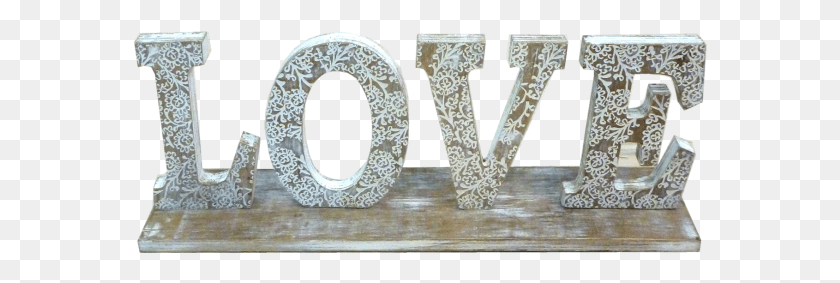 575x223 Rustic Wooden Love Sign Trophy, Text, Alphabet, Rug HD PNG Download