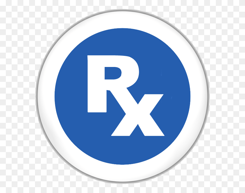 600x600 Rx Symbol Bold White Round Button Emblem, Text, Logo, Trademark HD PNG Download