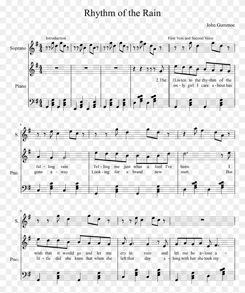 773x943 Rythim Of The Falling Rain Sheet Music Piazzolla Michelangelo, Gray, World Of Warcraft HD PNG Download