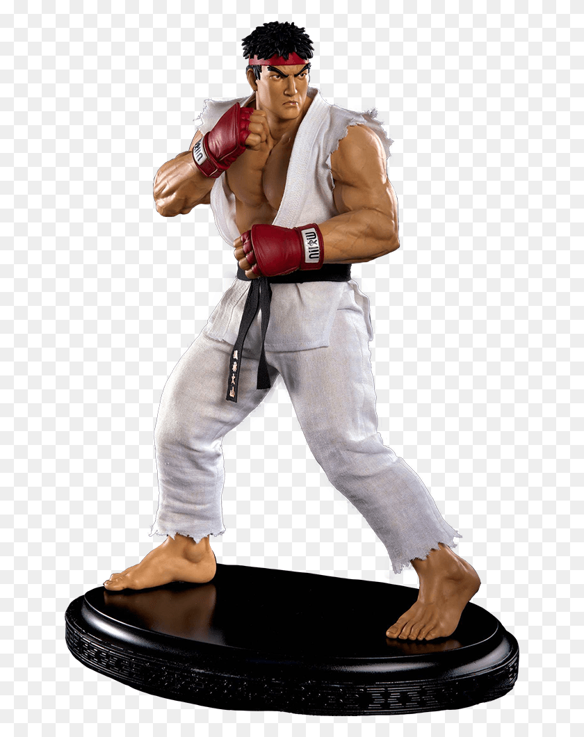 654x1000 Ryu Mixed Media 14 Scale Statue Mma Bobblehead, Person, Human, Sport HD PNG Download