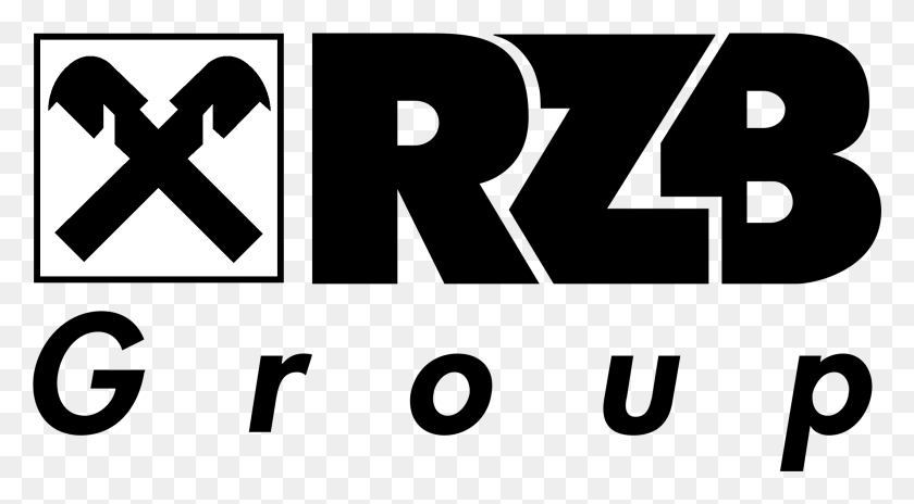 2119x1098 Rzb Group Logo Black And White Graphics, Symbol, Trademark, Text HD PNG Download