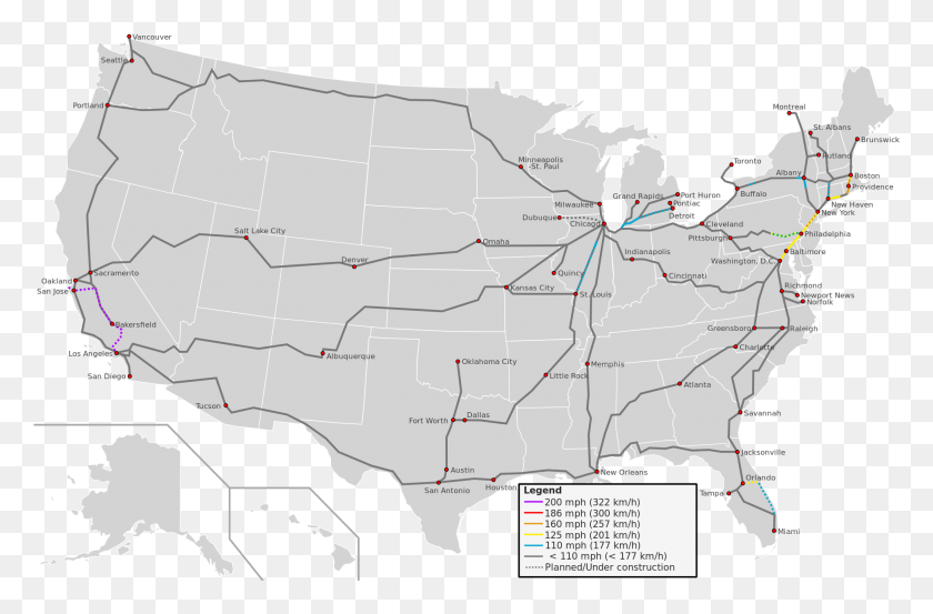 1947x1231 Карта Скоростных Поездов S Ставит Американский Транспорт Для Позора Железным Дорогам В Сша, График, Диаграмма, Атлас Hd Png Скачать