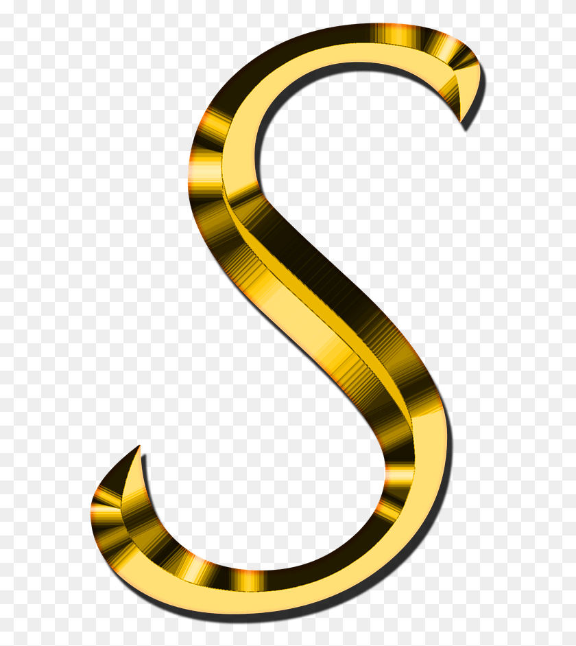 583x881 S Letter Resolution Gold Letter S, Label, Text, Alphabet HD PNG Download