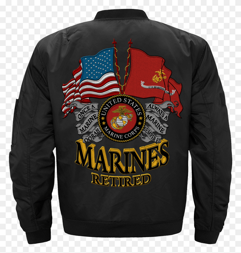 1763x1860 S Marine Retired Embroidered Jacket Tag Long Sleeved T Shirt, Sleeve, Clothing, Apparel Descargar Hd Png