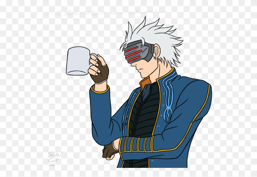 548x521 Sabi Man Fictional Character Male Cartoon Vergil Transparent, Person, Human, Coffee Cup HD PNG Download