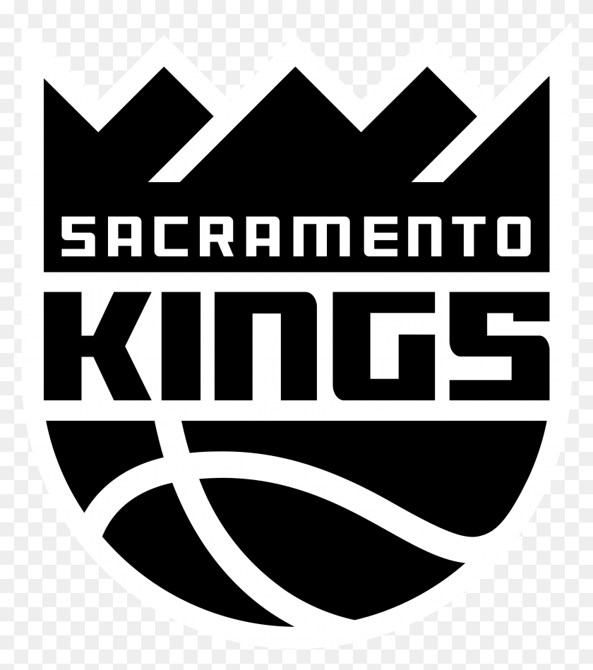 2201x2511 Sacramento Kings Logo Black And White Emblem Emblem, Text, Glass, Symbol HD PNG Download