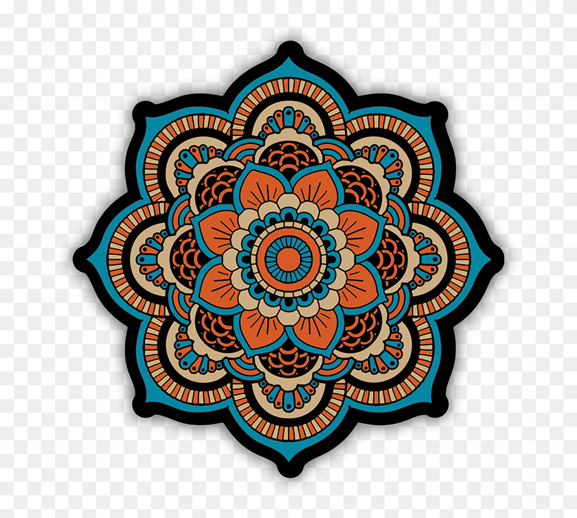 686x693 La Geometría Sagrada Flor Mandala Zentangle, Patrón, Ornamento, Fractal Hd Png
