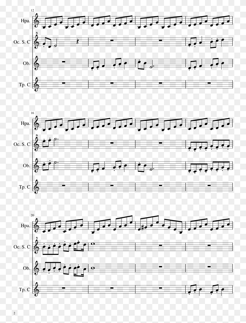 750x1045 Sacred Grove Sheet Music Composed By Koji Kondo 2 Of Steven Universe Songs Clarinet, Gray, World Of Warcraft HD PNG Download