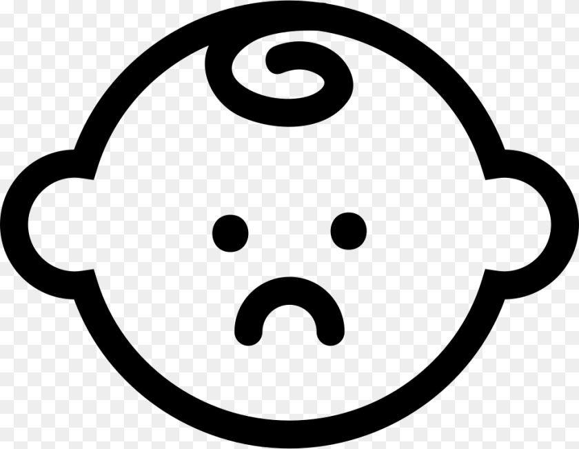 Sad Baby Face Icon, Stencil Transparent PNG