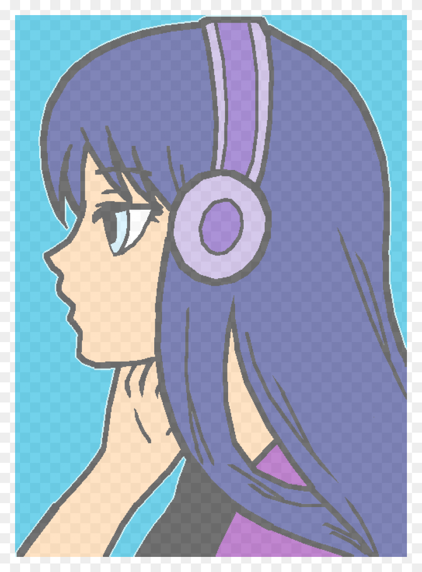 1008x1392 Sad Or Faded Gamer Girl Pixel Art Girl With Headphones, Manga, Comics, Book HD PNG Download