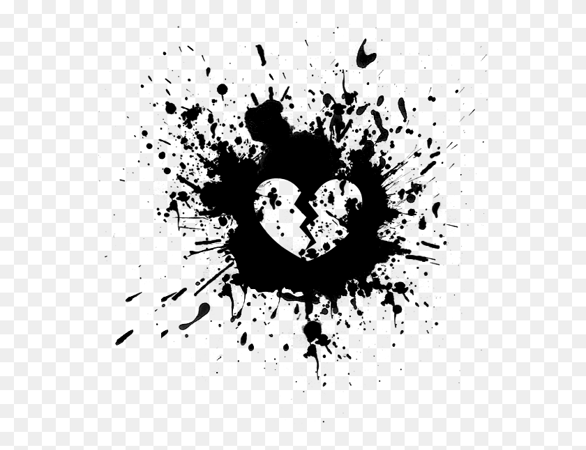 559x586 Sad Pictures Of Hearts Love Do Black Paint Splatter, Gray, World Of Warcraft HD PNG Download