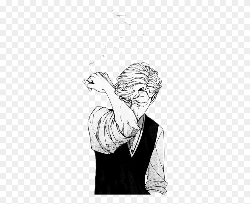 289x624 Sadness Smoking Anime Animesad Depression Animeboy Sad Drawings, Comics, Book, Person HD PNG Download