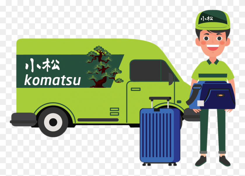 1012x706 La Entrega Segura Y Rápida De Equipaje En Kyoto, Japón, Dibujos Animados, Van, Vehículo, Transporte Hd Png