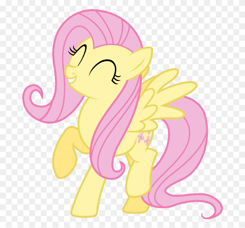 689x721 Safe Solo Fluttershy Smiling Cute Animated Simple My Little Pony Fluttershy Dance, Animal HD PNG Download