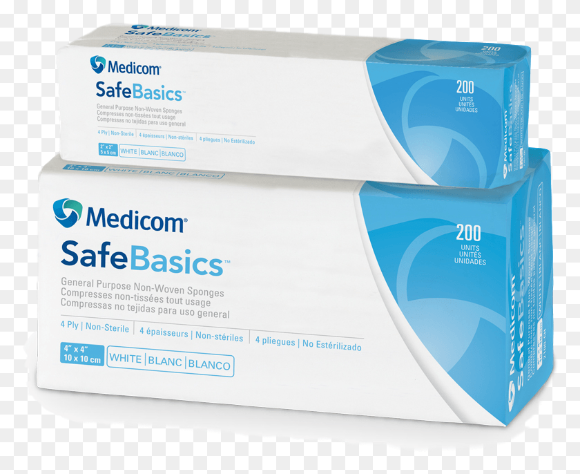 779x626 Safebasics Gauze Non Woven 4 Ply 10 X 10cm Packaging And Labeling, Box, Text, Paper HD PNG Download