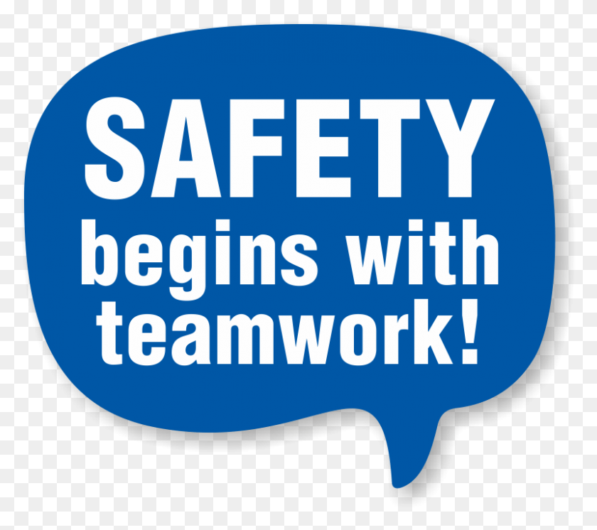 800x704 Safety Begins With Teamwork Hard Hat Decals Yorkshire Carnegie, Label, Text, Word HD PNG Download