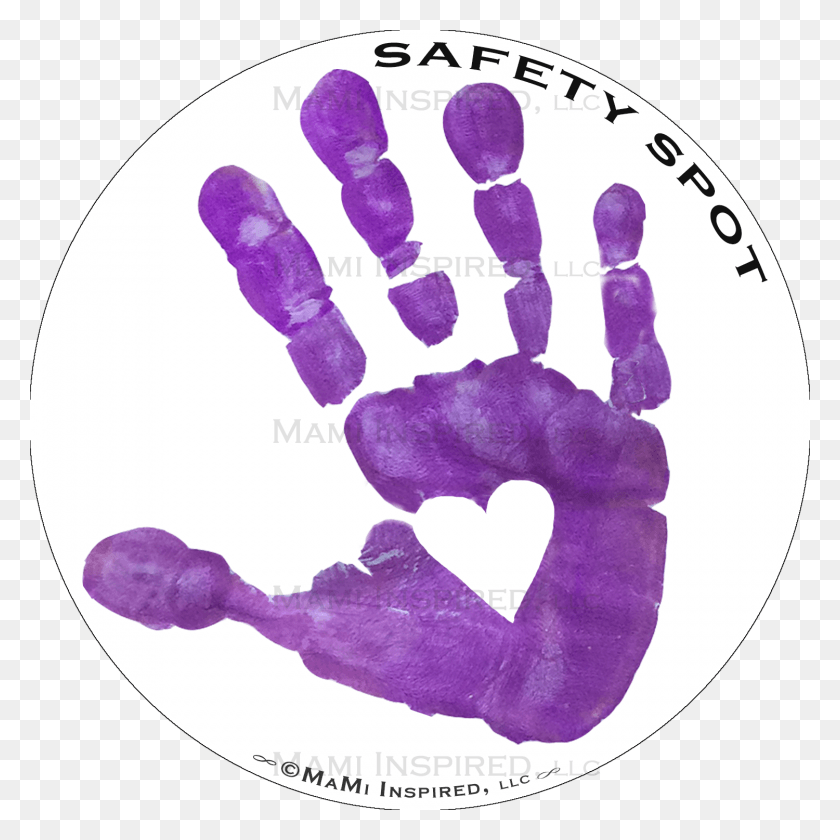 1500x1500 Safety Spot Kids Hand Car Magnet Safe Kids Hands Silhouette, Purple, Footprint, Text HD PNG Download
