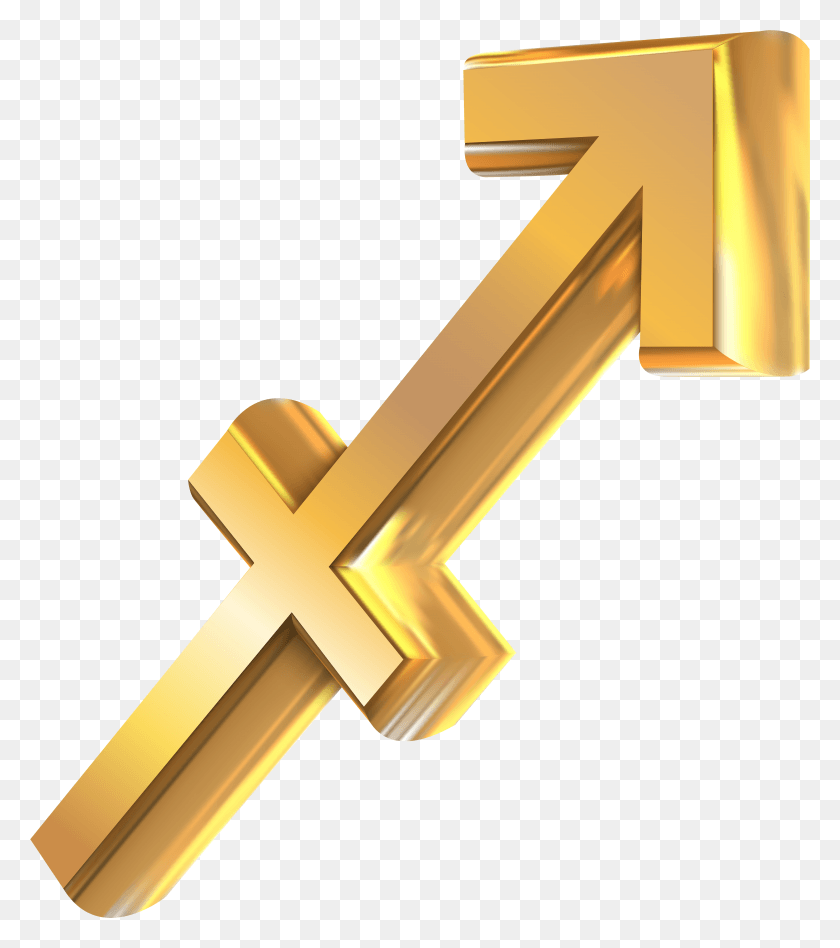 5200x5924 Стрелец 3D Золотой Знак Зодиака Картинки Изображение Креста Hd Png Скачать