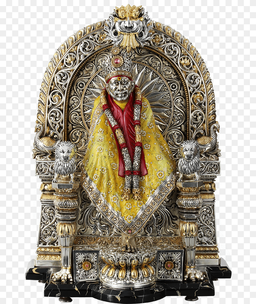 681x1000 Sai Baba Of Shirdi Carving, Furniture, Adult, Wedding, Person PNG