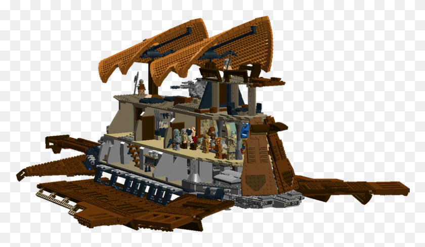 791x435 Descargar Png Sail Barge 12 Lego Star Wars Jabba39S Sail Barge Moc, Toy, Machine, Building Hd Png