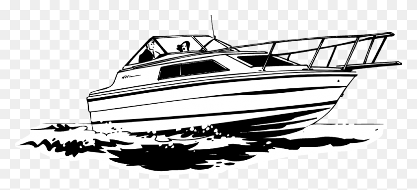 958x397 Sailboat Clipart Yacht Yacht Black And White, Boat, Vehicle, Transportation HD PNG Download