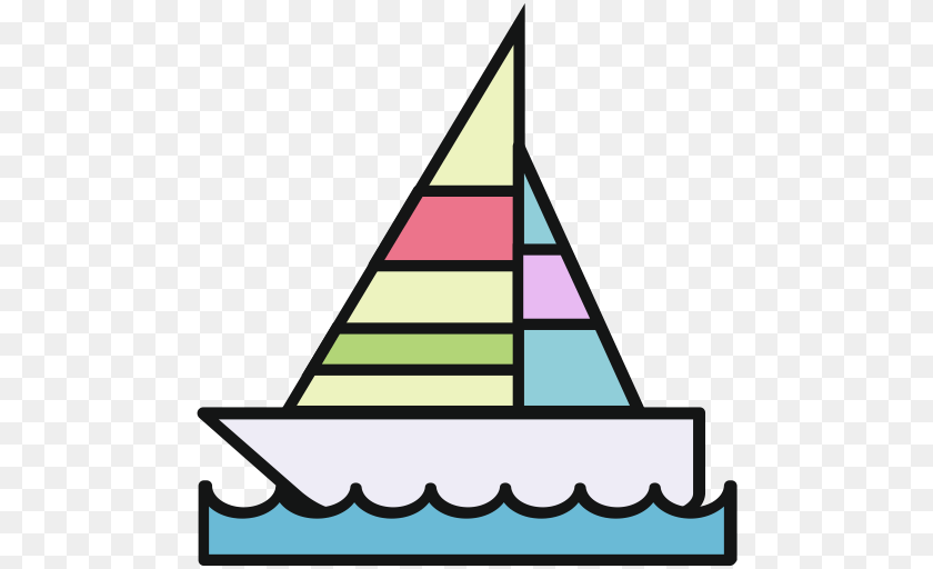 512x512 Sailboat Flat Hand Icon With And Vector Format For Free, Clothing, Hat, Triangle, Scoreboard PNG