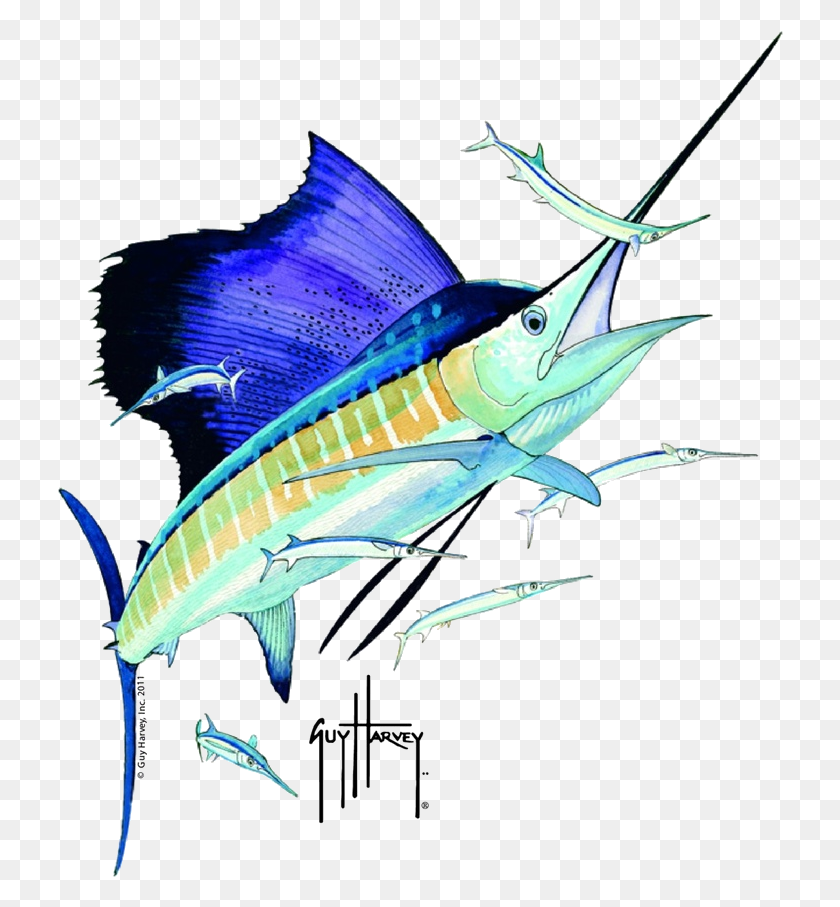 726x847 Sailfish Guy Harvey Sailfish Art, Swordfish, Sea Life, Fish HD PNG Download