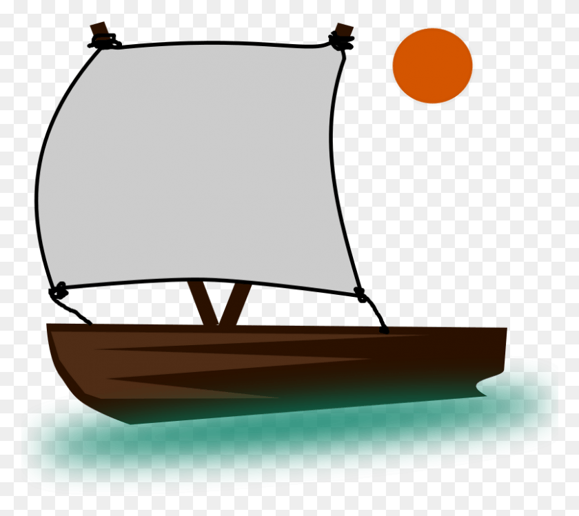 801x708 Sailing Boat Clipart Fishing Boat Old Boat Clipart, Cushion, Scroll HD PNG Download