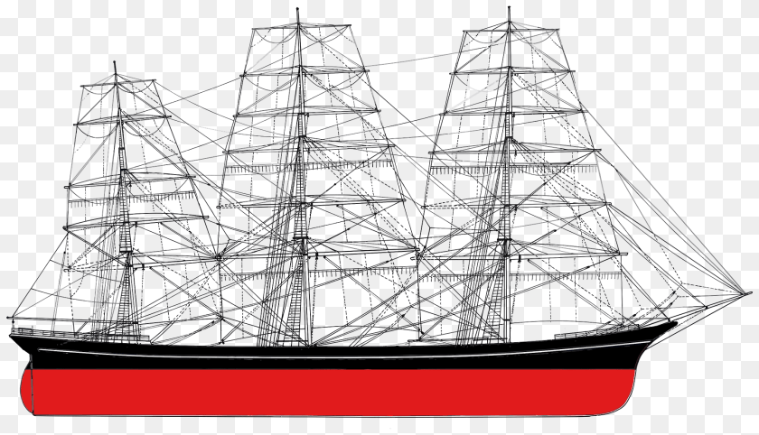Sailing Ship Clipart, Boat, Sailboat, Transportation, Vehicle Sticker PNG