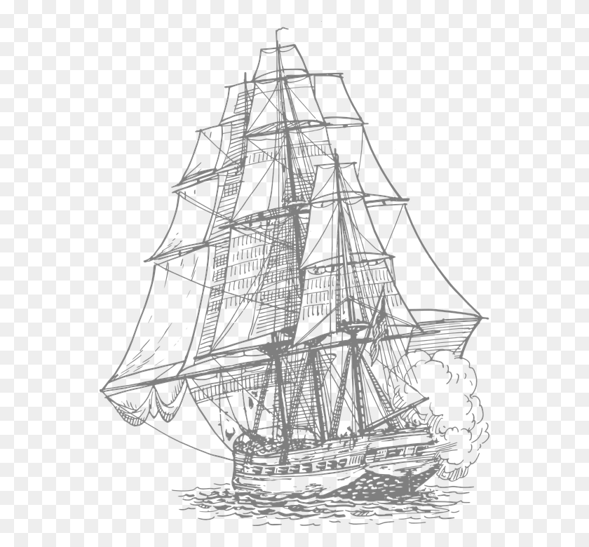 556x720 Sailing Ship Frigate Drawing, Lamp, Chandelier, Tree HD PNG Download