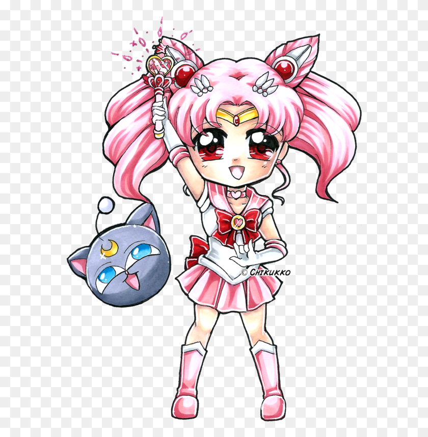 581x798 Descargar Png Sailor Chibi Moon Por Chikukko Sailor Chibi Moon Dibujo, Comics, Libro, Manga Hd Png