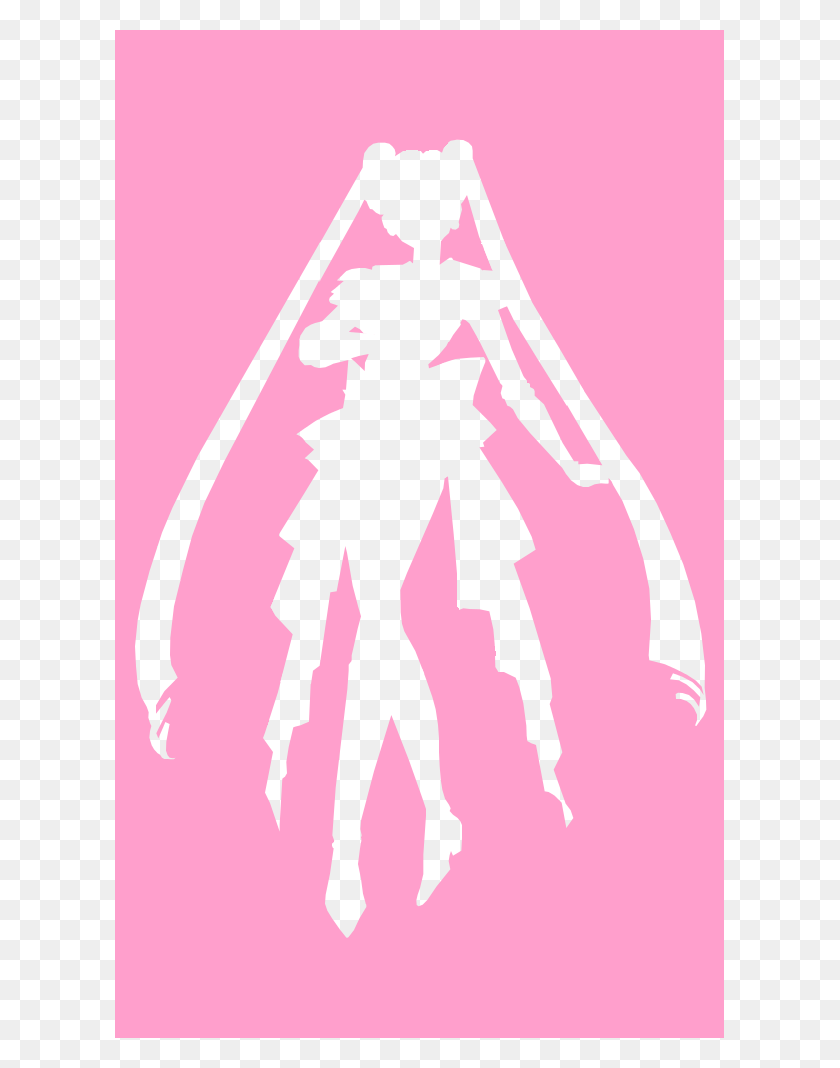 609x1008 Sailor Moon Sailor Moon Silhouette Pink, Home Decor, Text, Face HD PNG Download