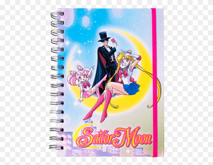 457x591 Sailor Moon Tuxedo Mask Amp Sailor Chibi Moon A5 Spiral Sailor Moon Tuxedo Mask Chibiusa, Poster, Advertisement, Person HD PNG Download