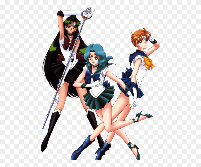 500x635 Sailor Pluto, Sailor Neptune Amp Sailor Uranus Sailor Uranus And Neptune, Comics, Libro, Manga Hd Png