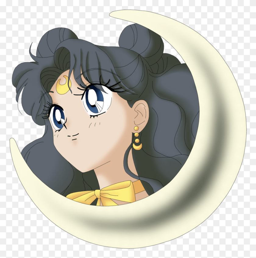 863x868 Sailor Senshi Images Human Luna Wallpaper And Background Crescent Moon Sailor Moon, Face HD PNG Download