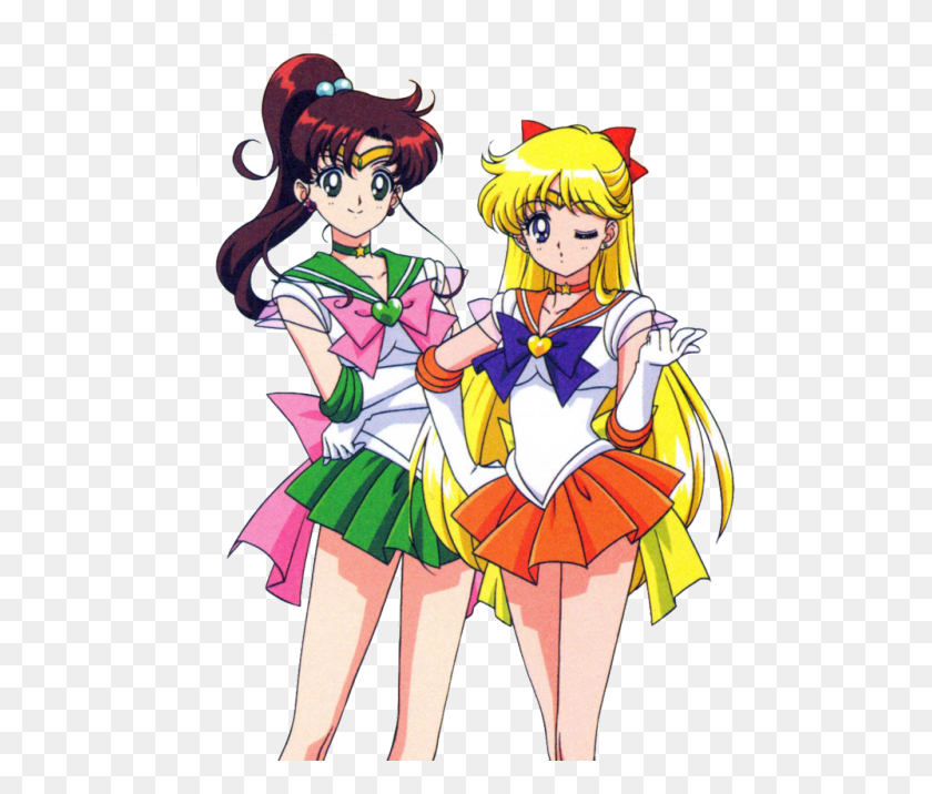 487x656 Sailor Venus Y Sailor Jupiter, Comics, Libro, Manga Hd Png
