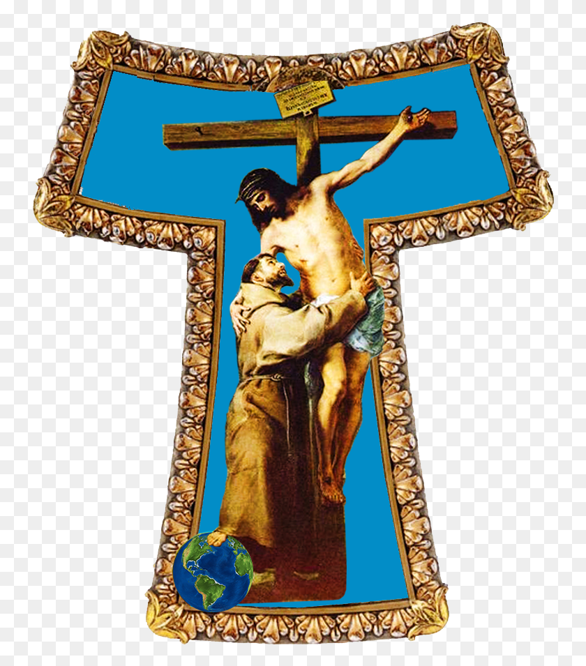 748x895 San Francisco De Asís Abrazando Al Cristo Crucificado, Cruz, Símbolo, Crucifijo Hd Png
