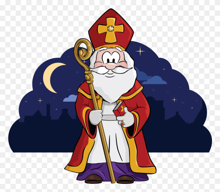 791x681 Saint Nicolas Sinterklaas Cartoon, Artista, Disfraz, Mano Hd Png