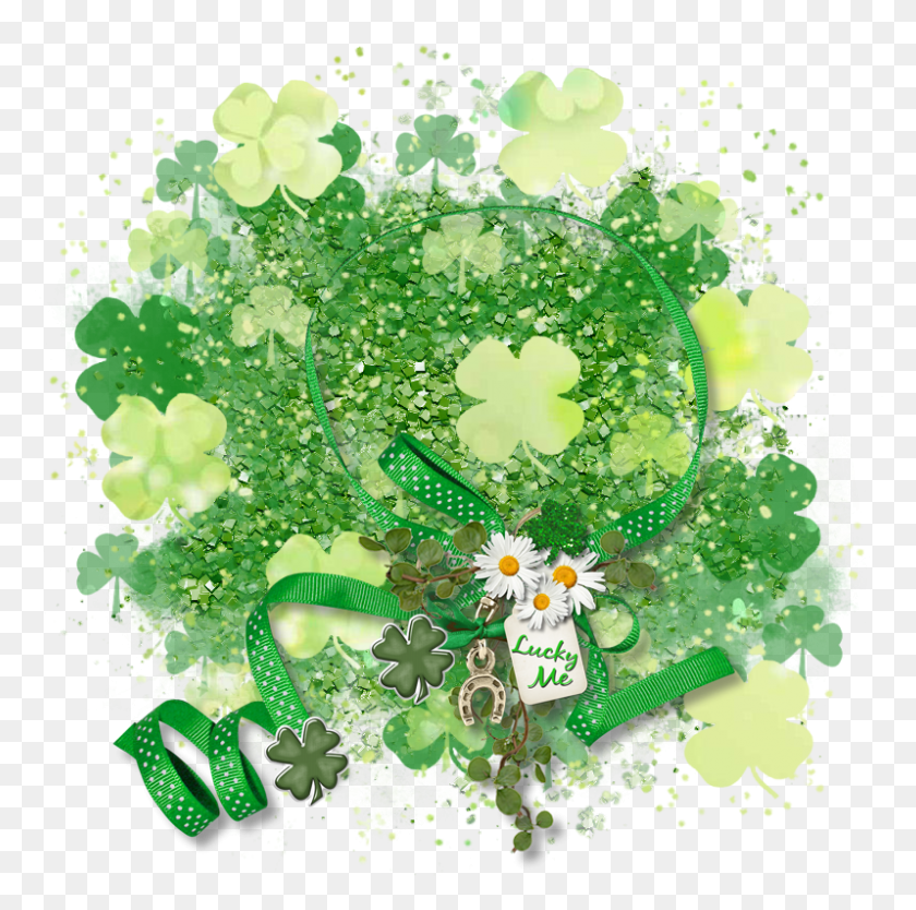798x792 День Святого Патрика Кластерная Рамка Жасмин, Зеленый, Графика Hd Png Скачать